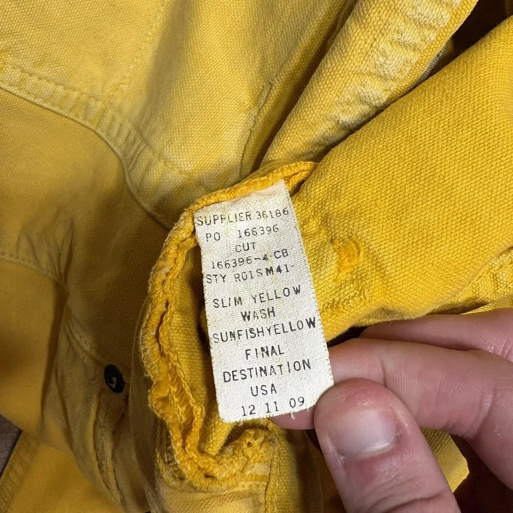 Vtg Polo Ralph Lauren Jeans Mens 36x32 Sunfish Yellow Slim Straight Denim Pants
